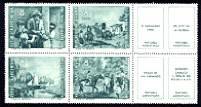 Prilidiano Pueyrredon Paintings Mint Block of 4 Stamps Argentina, 1966